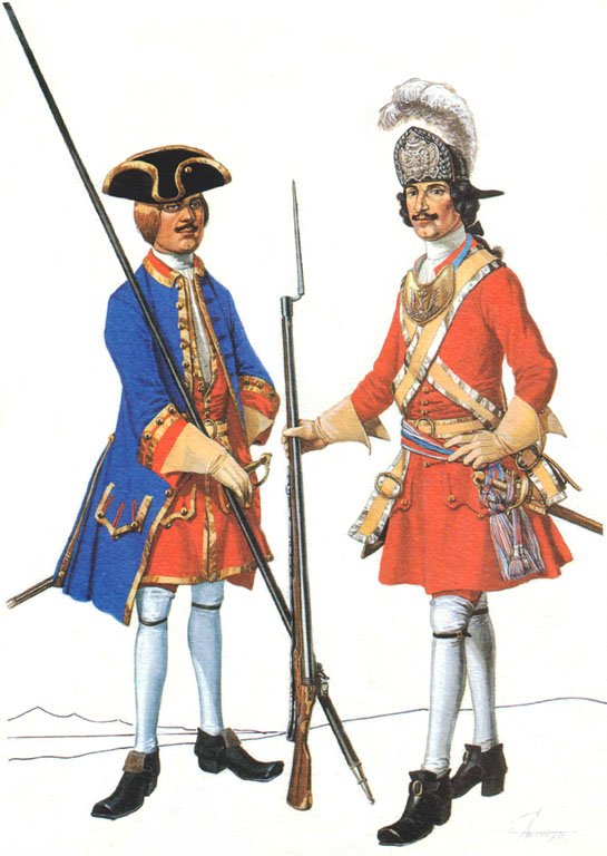 Летняя походная форма Преображенского полка в 1712-1720 гг.