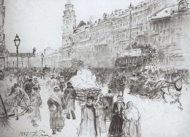 Илья Репин "Невский проспект". 1887