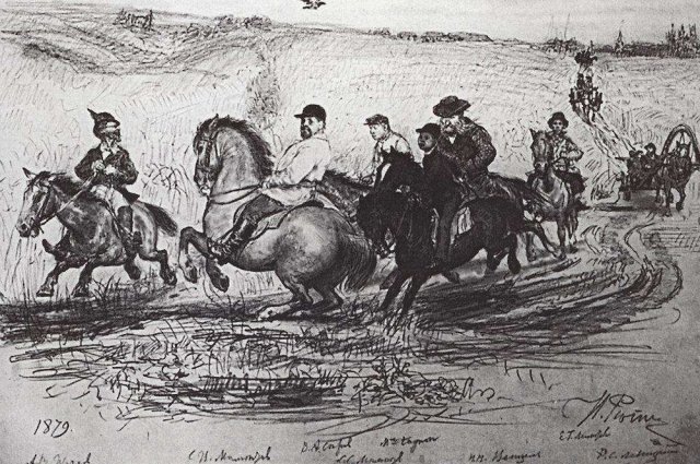 Илья Репин "Кавалькада в Абрамцево". 1879