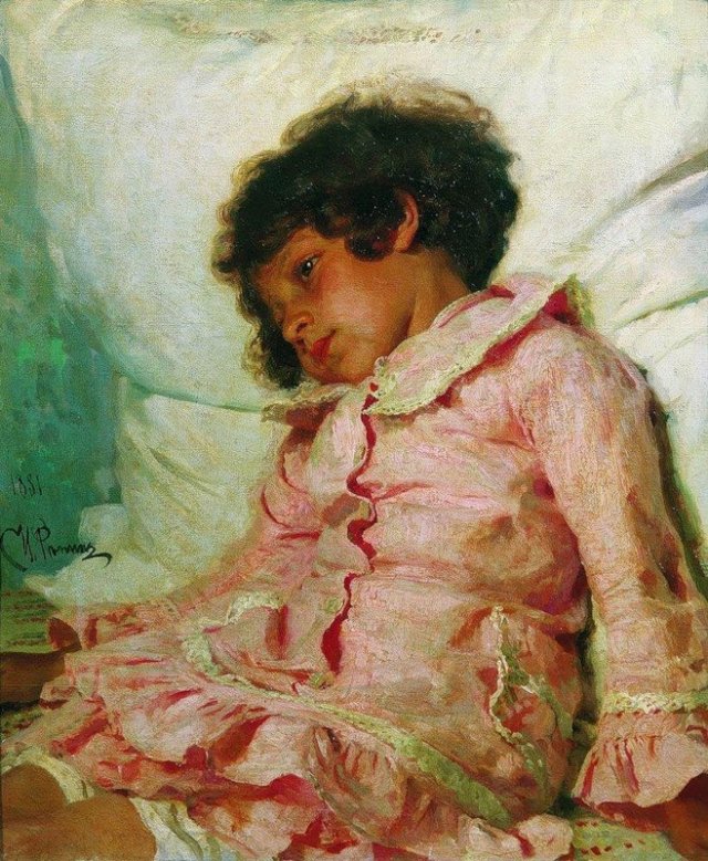 Илья Репин "Портрет Нади Репиной". 1881