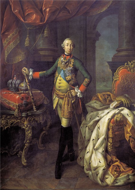 Алексей Антропов "Портрет Петра III в мундире Преображенского полка", 1762 г