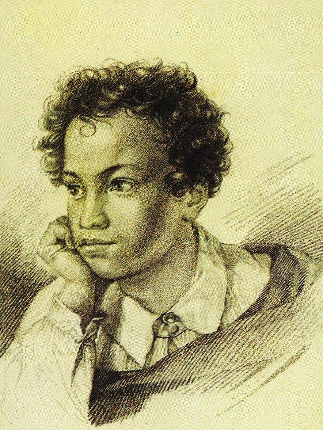 Эта гравюра была выполнена на меди художником  Е.Гейтманом  для первого издании "Кавказского пленника" (1822 года) с лицейского рисунка.  Почему-то Пушкин выбрал для иллюстрации романтической поэмы образ себя шестнадцатилетнего.