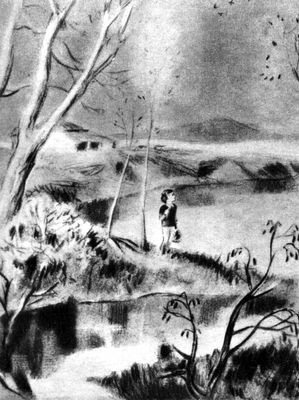 Иллюстрация к «Детским годам Багрова-внука» С.Т.Аксакова, 1945.