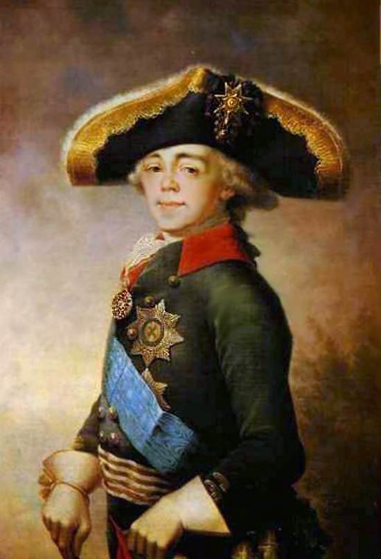 Владимир Боровиковский "Павел I в мундире полковника Преображенского полка", 1800.