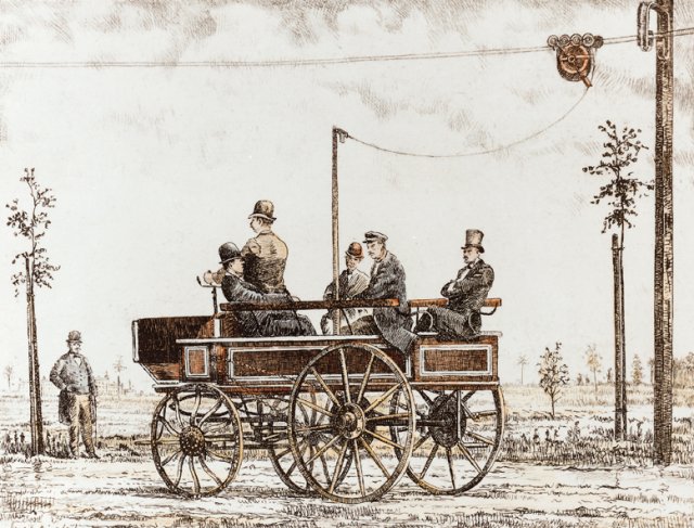Первый в мире троллейбус 1882 г., Будапешт