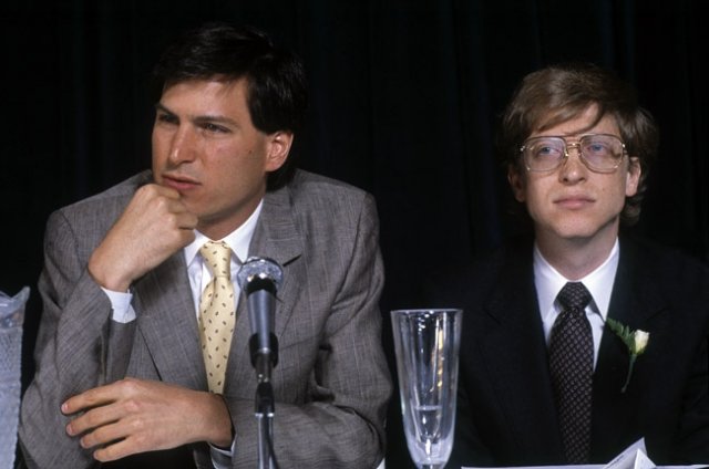 Стив Джобс и Билл Гейтс. 1984 год.